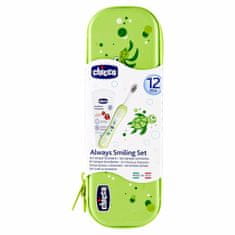 Chicco Set zobna ščetka z etui + pasta, od 12 m, zelena