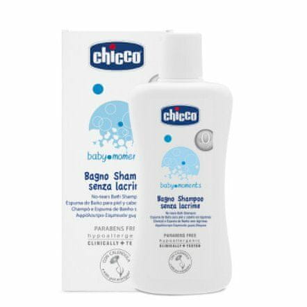 Chicco Baby Moments šampon za telo in lase "brez solz", 200 ml, od 0m +
