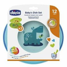 Chicco Set krožnikov, 2pcs, modre barve, od 12m +