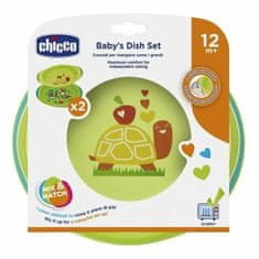 Chicco Set krožnikov, 2pcs, zelen, od 12m +