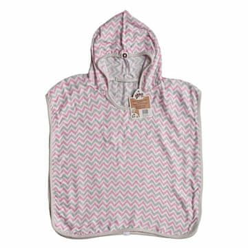 XKKO Pončo BMB Scandinavian Chevron Bamboo, baby roza, vel 2, 2-3 leta