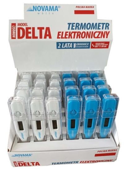 Novama White Delta Digitalni termometer z merjenjem v 60 sekundah, 24 kosov z zaslonom