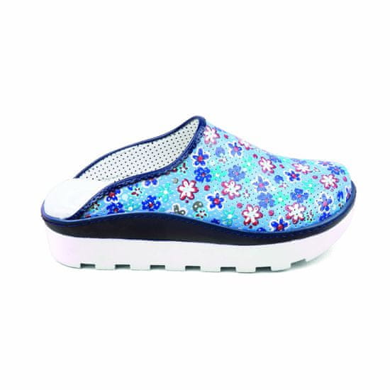 Carine LUX SABO, Profesionalni medicinski čevlji s perforacijo NT 052, modri cvetovi, velikost 37