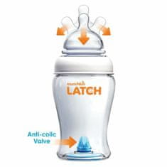 Munchkin LATCH, Otroška steklenička z dudo in ventilom proti kolikam, 240ml, od 0m +