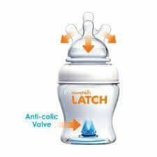 Munchkin LATCH, Komplet otroških stekleničk z ventilom proti kolikam, 120ml, od 0m+, 2kom