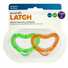 Munchkin LATCH Set silikonskih dud, od 0m+, 2 kos, zelena/oranžna