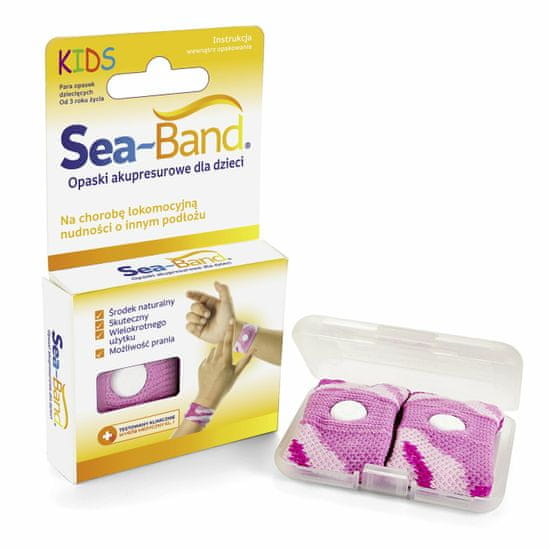 Babys SEA-BAND Akupresurne zapestnice proti slabosti za otroke, roza
