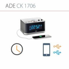 ADE CK1706 Multimedijska budilka z Bluetooth zvočnikom in radiom