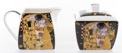 ZAKLADNICA DOBRIH I. 21 delni kavni komplet iz porcelana z dekorjem Gustava Klimta in motivom Poljub