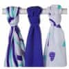 XKKO BMB Bambusova plenica Hearts&Waves 70x70 - Ocean Blue MIX (3 kosi)