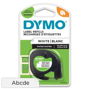 Dymo Originalni trakovi za izdelovalce etiket LetraTag, 12 mm x 4 m - bel papir
