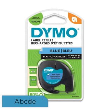 Dymo Originalni trakovi za izdelovalce etiket LetraTag, 12 mm x 4 m - modra plastika