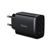 Mrežni polnilnik Compact 3x USB 17 W, črn