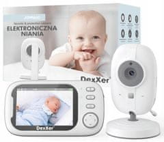 Dexxer Baby Monitor aku. otroška varuška z video kamero in 3.2″ LCD zaslonom