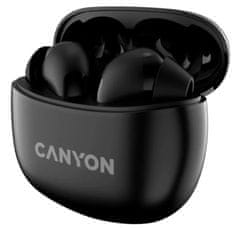 Canyon TWS-5 BT slušalke z mikrofonom, BT V5.3 JL 6983D4, 500mAh+40mAh ohišje do 38 ur, črne