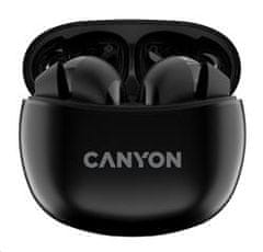 Canyon TWS-5 BT slušalke z mikrofonom, BT V5.3 JL 6983D4, 500mAh+40mAh ohišje do 38 ur, črne
