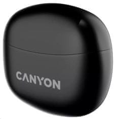 Canyon TWS-5 BT slušalke z mikrofonom, BT V5.3 JL 6983D4, 500mAh+40mAh ohišje do 38 ur, črne