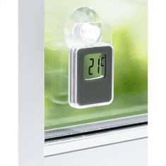 Hama notranji/notranji okenski termometer, digitalni, siv