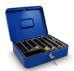 Bituxx Kasetna kovinska blagajna EURO s ključem modra