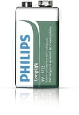 Philips 9V baterija s cinkovim kloridom LongLife - 1 kos