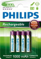 Philips akumulatorske baterije AAA 1000mAh, NiMH - 4 kosi