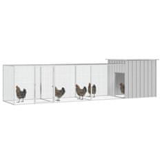 Greatstore Kokošnjak siv 400x91x100 cm pocinkano jeklo