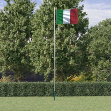 Vidaxl vidaXL Italijanska zastava s drogom, 6,23 m, aluminij