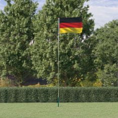 Greatstore Nemška zastava in drog 5,55 m aluminij