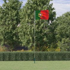 Vidaxl Zastava Portugalske in drog 5,55 m aluminij