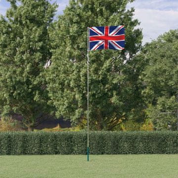 Vidaxl vidaXL Britanska zastava z drogom, 5,55 m, aluminij