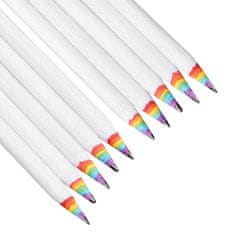 Northix 10x svinčniki z mavričnimi barvami - beli 