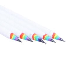 Northix 10x svinčniki z mavričnimi barvami - beli 
