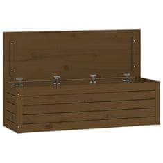 Vidaxl Škatla za shranjevanje med. rjava 109x36,5x33 cm trdna borovina