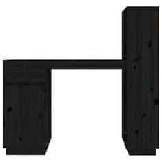 Vidaxl Pisalna miza črna 110x53x117 cm trdna borovina