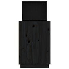Vidaxl Pisalna miza črna 110x53x117 cm trdna borovina