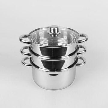 MAESTRO Kotel za kuhanje Feel-Maestro MR-2900-22, nerjaveče jeklo, 4 l, s steklenim pokrovom, 22 cm, 4-delni komplet