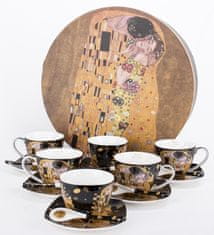 ZAKLADNICA DOBRIH I. Porcelan 18 delni kavni komplet -dekor Klimt Poljub