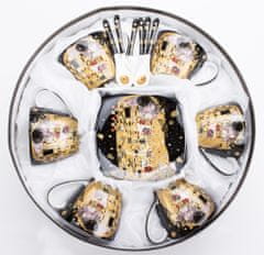ZAKLADNICA DOBRIH I. Porcelan 18 delni kavni komplet -dekor Klimt Poljub