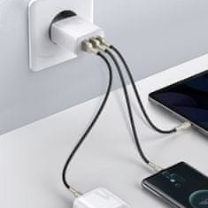 BASEUS Compact polnilnik USB-C / 2x USB 30W 3A PD QC, bela