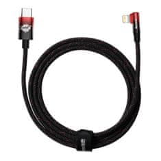 BASEUS MVP Elbow kabel USB-C / Lightning 20W 2m, črna/rdeča