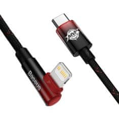 BASEUS MVP Elbow kabel USB-C / Lightning 20W 2m, črna/rdeča