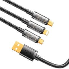 Joyroom 3in1 kabel USB - USB-C / Lightning / micro USB 3.5A 1.2m, modro