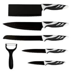 Northix Set nožev z lupilcem krompirja - črn 
