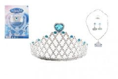Teddies Lepotni set plastična krona, ogrlica, uhani na kartici 20x28cm