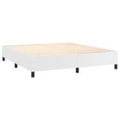 Vidaxl Box spring postelja z vzmetnico bel 160x200 cm umetno usnje