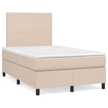 Vidaxl Box spring postelja z vzmetnico kapučino 120x200cm umetno usnje