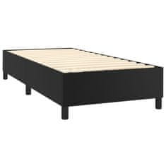 Vidaxl Box spring postelja z vzmetnico LED črn 90x190 cm umetno usnje