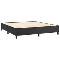 Vidaxl Box spring postelja z vzmetnico LED črna 160x200cm umetno usnje