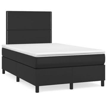 Vidaxl Box spring postelja z vzmetnico črna 120x200 cm umetno usnje