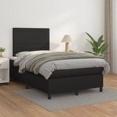 Vidaxl Box spring postelja z vzmetnico črna 120x200 cm umetno usnje